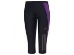 DÁMSKE KRÁTKE NOHAVICE ADIDAS SN 3/4 TI W ČIERNO-FIALOVÉ L