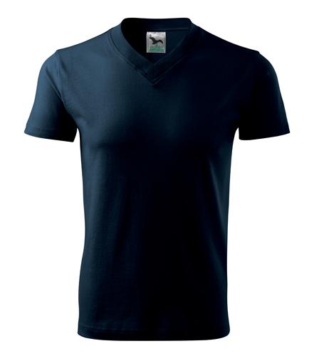 Tričko V-neck tmavomodrá 
