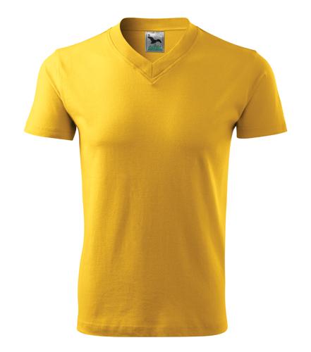 Tričko V-neck žltá L