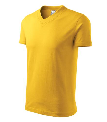 Tričko V-neck žltá M