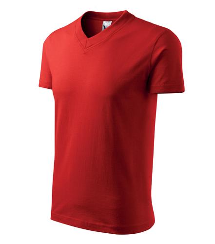 Tričko V-neck červená XL