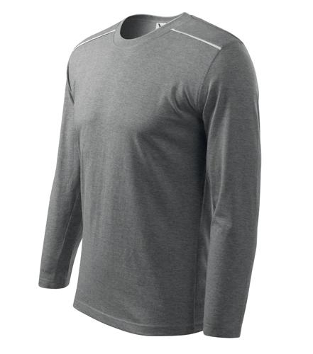 Long Sleeve tričko unisex tmavosivý melír 3XL